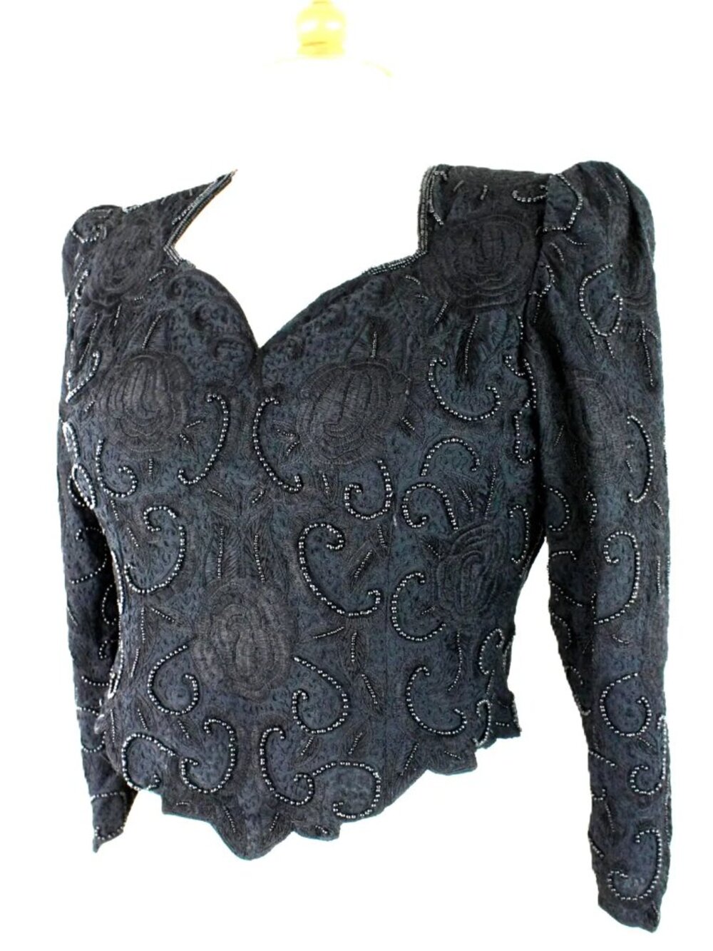 JASDEE Vintage Blouse Sweetheart Neck Hand Work Bead & Embroidery Style 1252